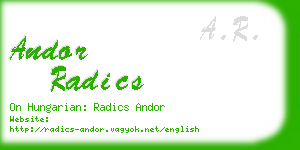 andor radics business card